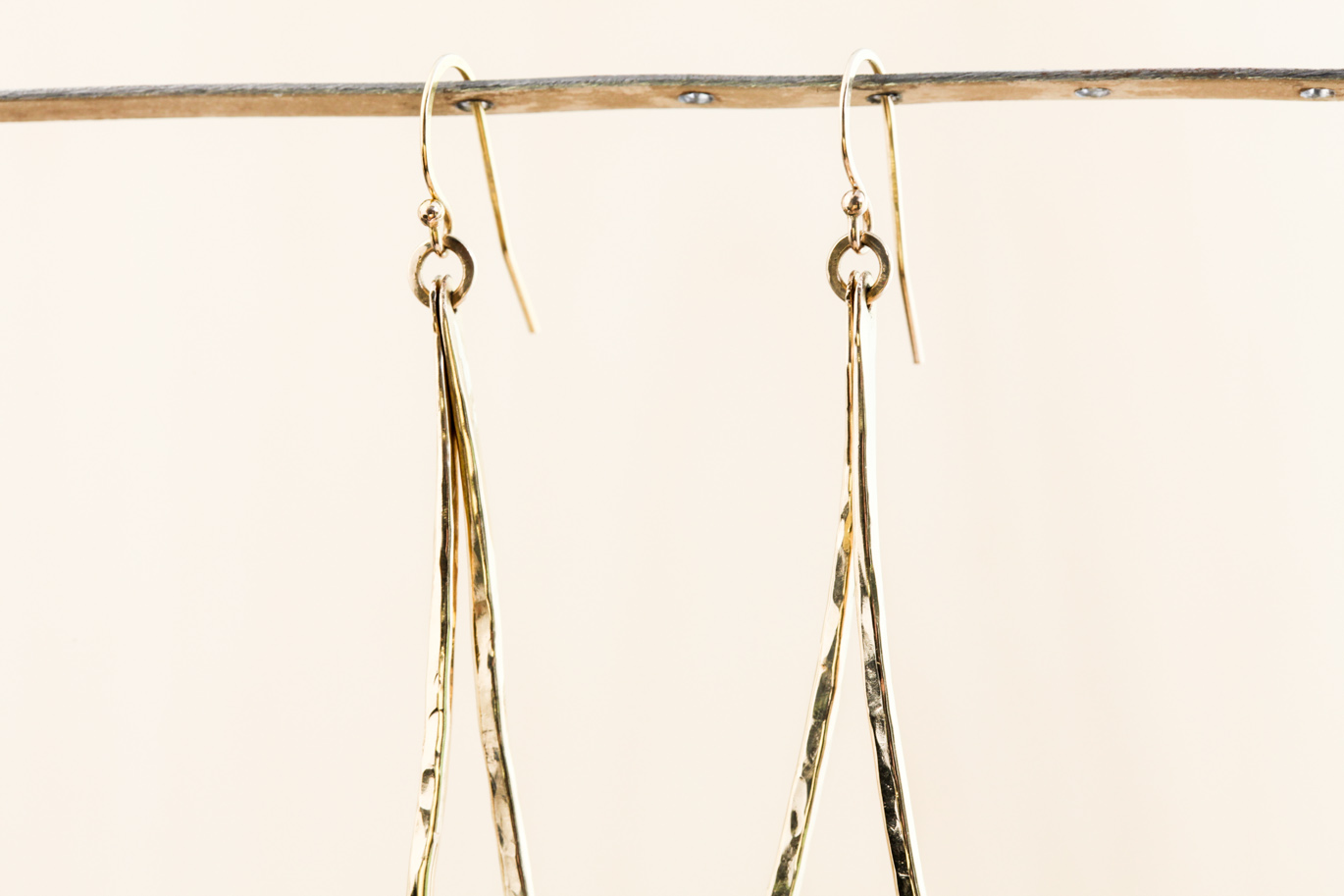 Handmade gold fleck dangle earrings
