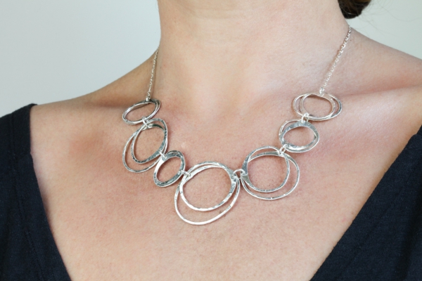 Moments of Zen - Rustic, Hammered Chain Necklace - Polished Silver ...