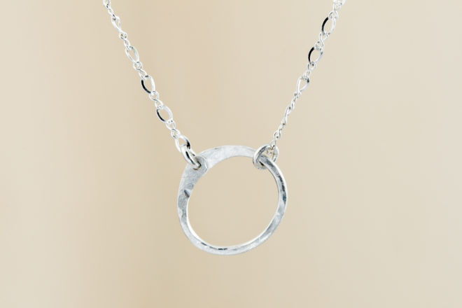 Everyday Circle Necklace .925 Sterling Silver Waterproof Nickel Free D –  KesleyBoutique