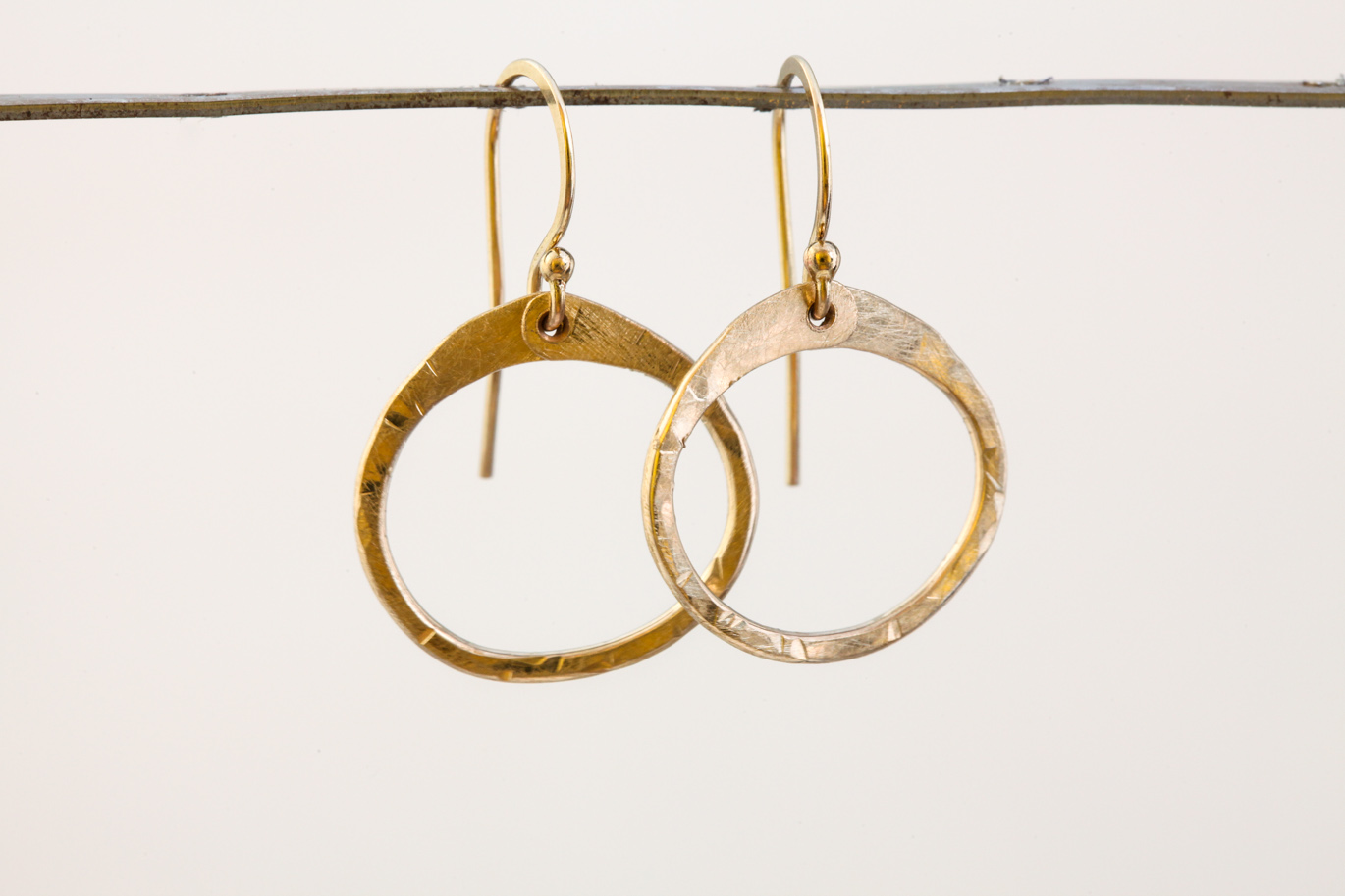 Small Hammered Gold Hoop Earrings  Jewellery  Lisa Angel