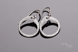 11th anniversary gift for her-Tiny Zen Circles-Steel Earrings-dirtypretty artwear