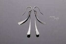 Steel anniversary gift-Feather-Steel Earrings-dirtypretty artwear