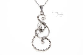 11th wedding anniversary gift - Twisted Teardrop Necklace - Steel Wedding Anniversary Gifts by dirtypretty artwear