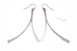 11th wedding anniversary gifts - Leaf Earings - Steel Anniversary Gift by dirtypretty artwear