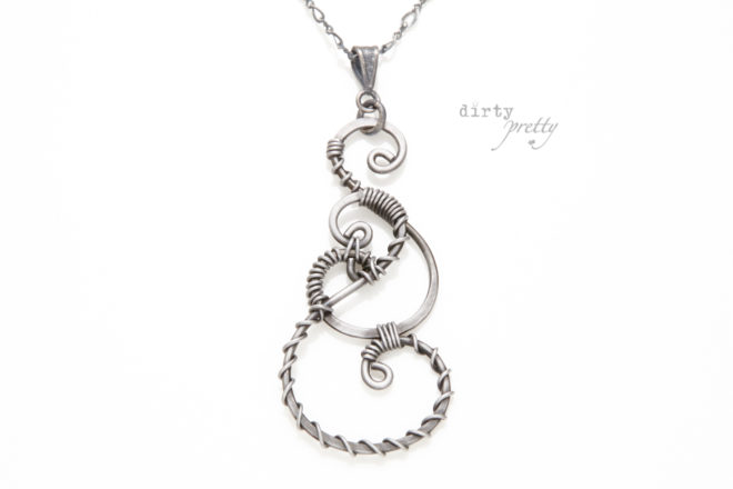 6th wedding anniversary gift - Twisted Teardrop Necklace - Iron Wedding Anniversary Gifts by dirtypretty artwear