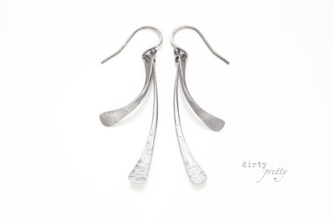 6th wedding anniversary gifts - Iron Anniversary gifts - Small Feather Earrings by dirtypretty artwear
