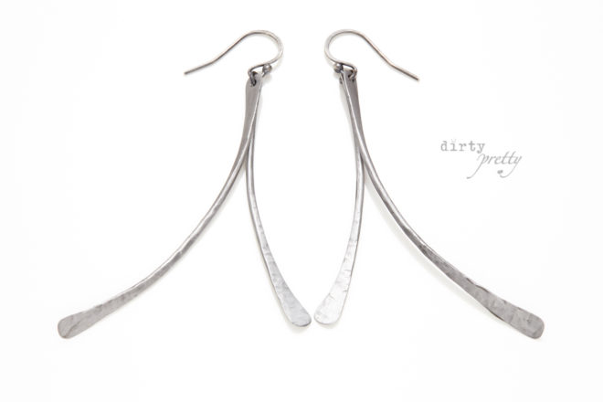 6th wedding anniversary gifts - Leaf Earrings - Iron Anniversary Gifts by dirtypretty artwear