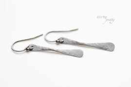 11 year anniversary gift - Twisted Teardrop Steel Earrings - 11th Anniversary Ideas - dirtypretty artwear