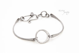11th Anniversary Ideas - 11 Year Anniversary Gift - Tiny Zen Circle Steel Bracelet by dirtypretty artwear