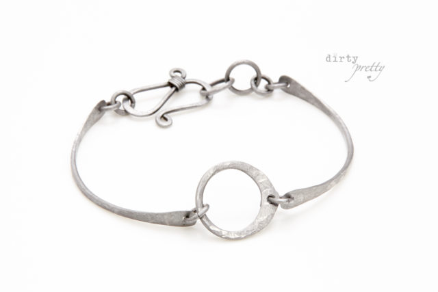 6th anniversary - Tiny Zen Circle Iron Bracelet - 6th Year Anniversary Gift Ideas by dirtypretty artwear
