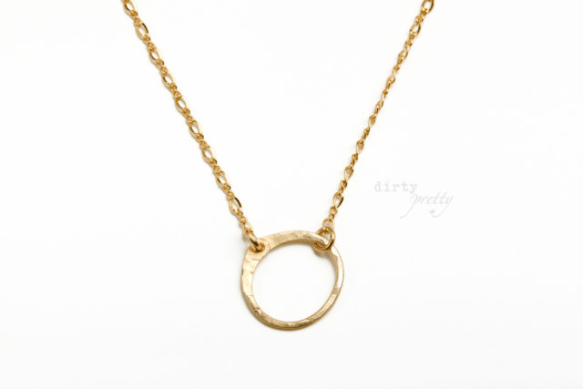 Gift Ideas for Her - Tny Zen Circle Gold Necklace by dirtypretty artwear - great gifts for her