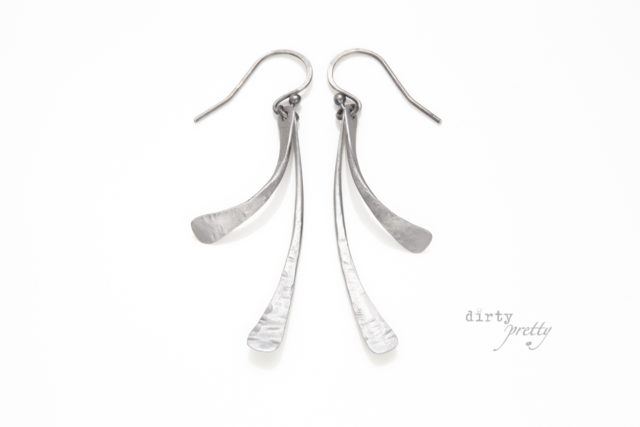 Christmas Gifts for Women - Small Feather Iron Earrings by dirtypretty artwear - Christmas stocking stuffers
