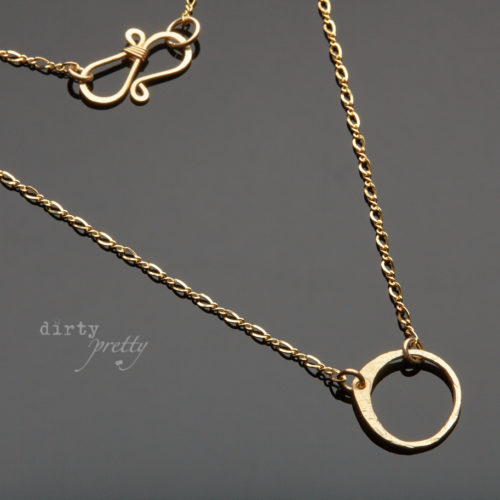 Christmas Gifts for Women - Tiny Zen Circle Gold Necklace by dirtypretty artwear - Christmas stocking stuffers