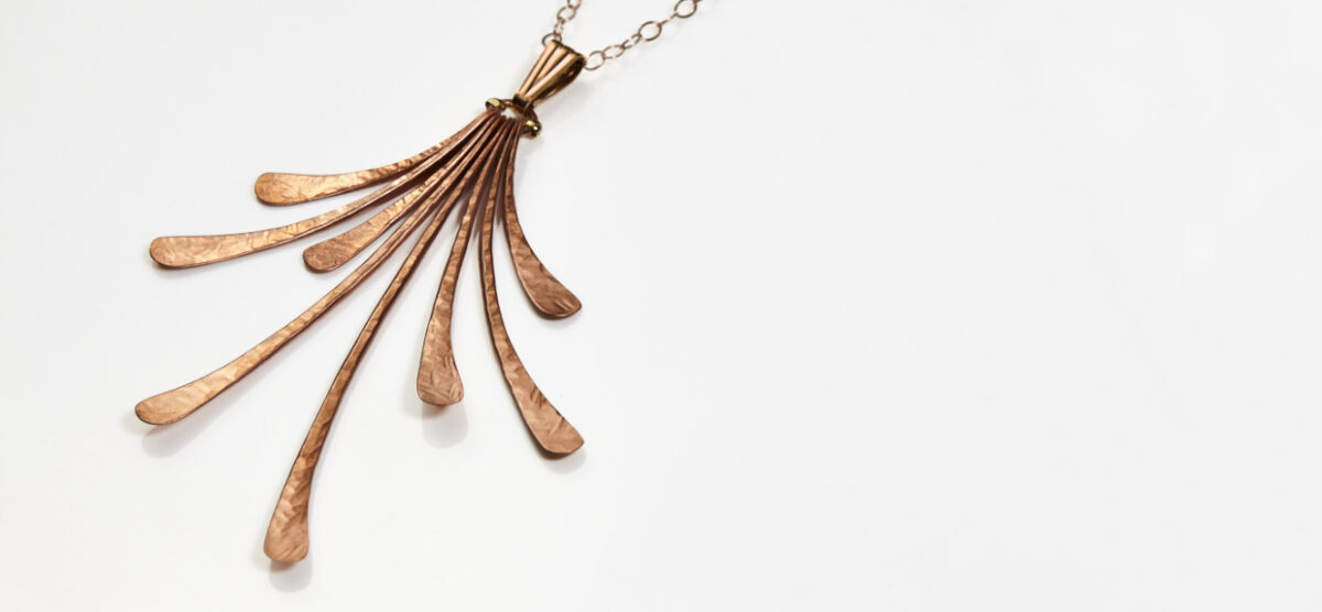 flash necklace hammered copper BG1240