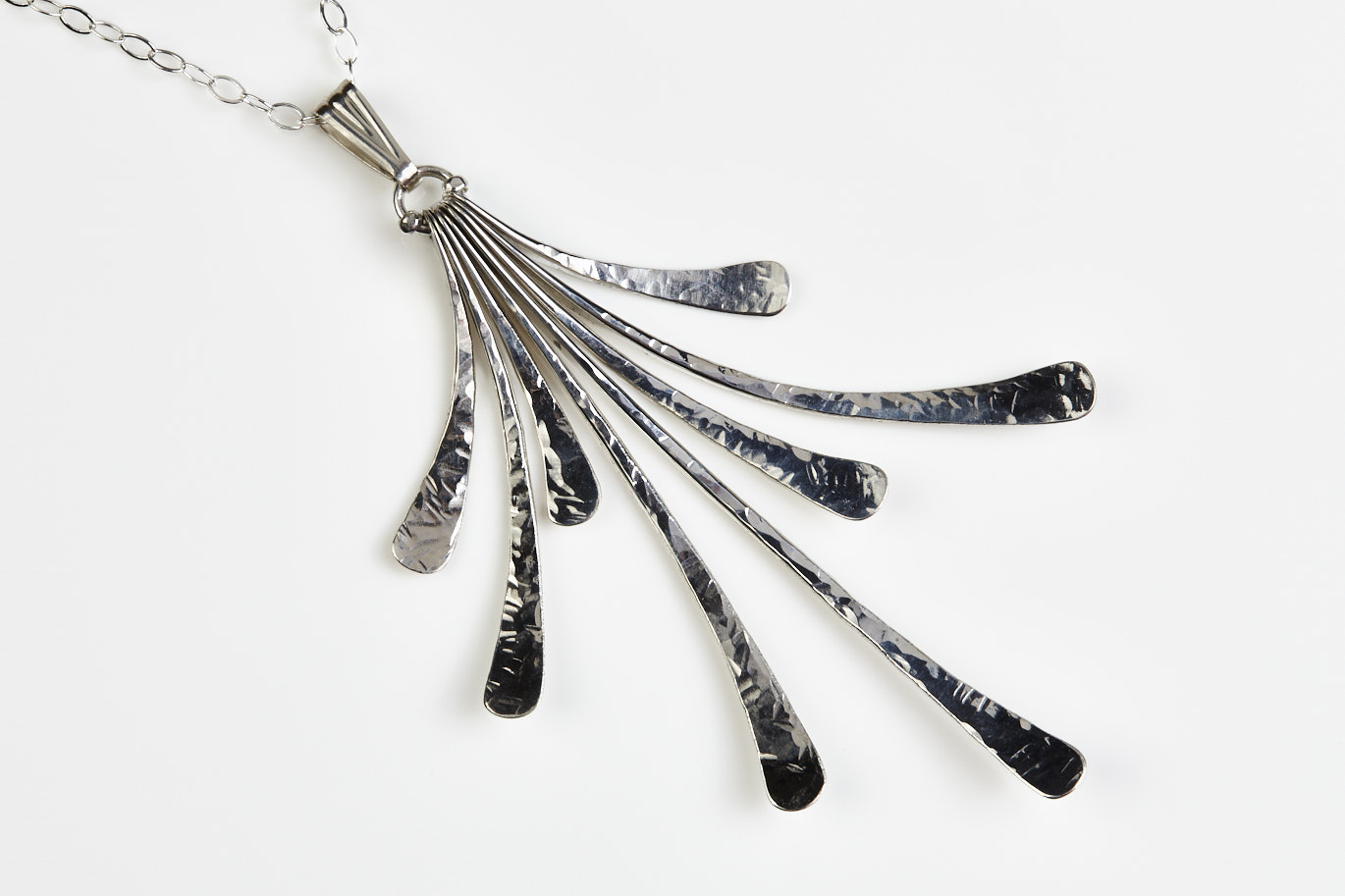flash necklace hammered sterling silver hammered, handmade in the usa