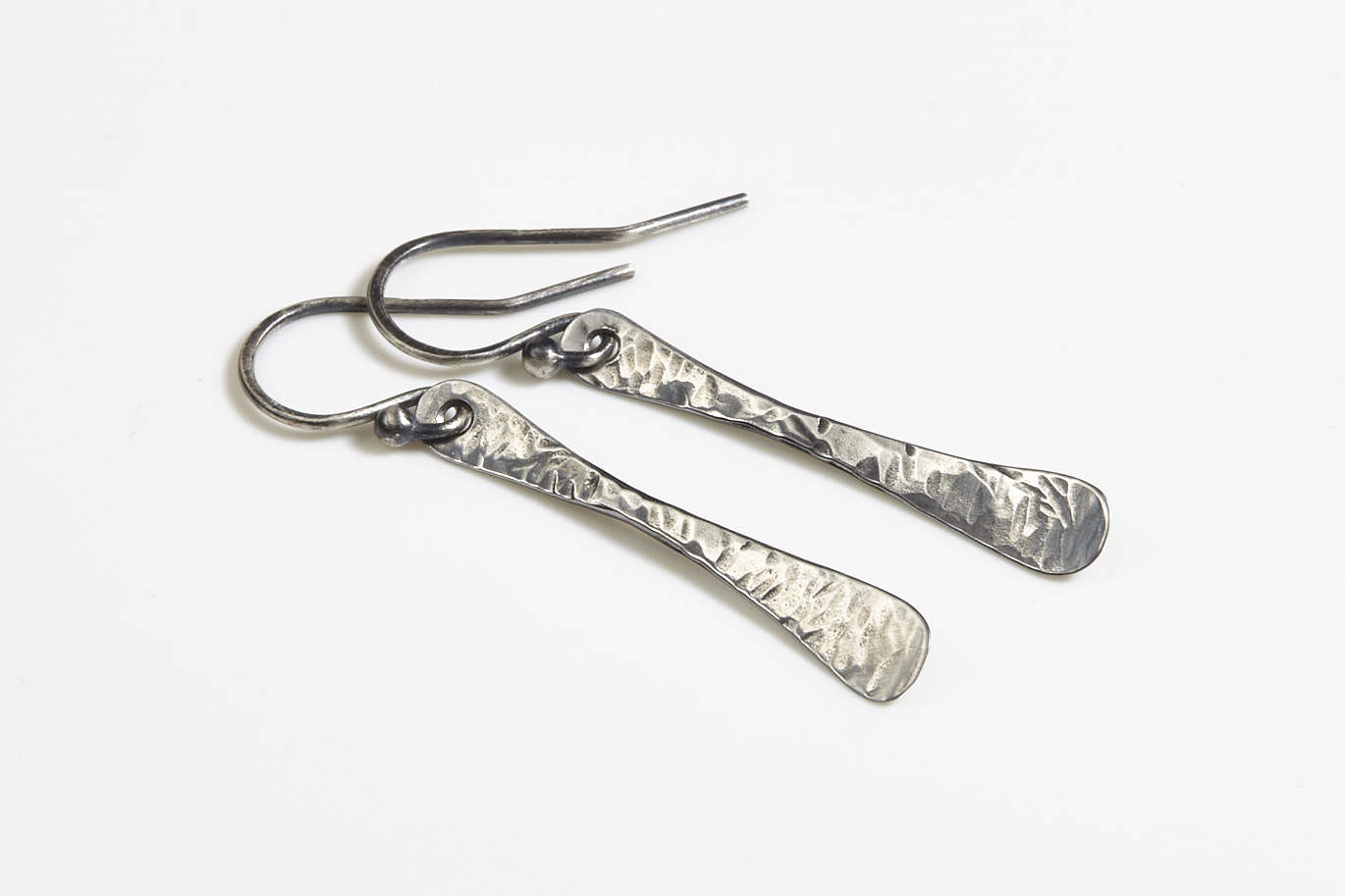 simple chic bar earrings iron Handmade hand forged